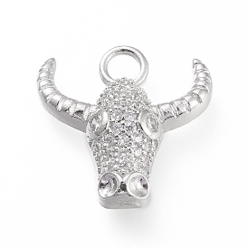 Латунные микропаве прозрачные подвески с фианитом, долговечный, поголовье крупного рогатого скота