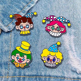 Cartoon Lovely Joker Brooches, Alloy Enamel Pins, Clown Badge for Clothes Backpack