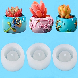 Food Grade Silicone Succulent Pot Molds, Resin Casting Molds, for UV Resin, Epoxy Resin Craft Making