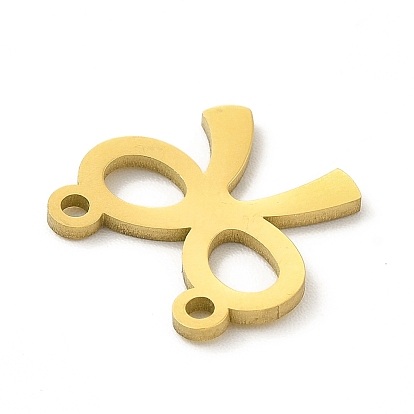 Vacuum Plating 304 Stainless Steel Connector Charms, Bowknot Links