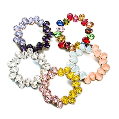 Teardrop Ring Alloy Rhinestone Stud Earrings for Women