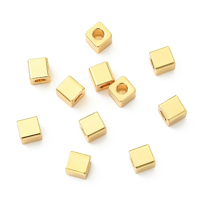 SHEGRACE Brass Beads, Cadmium Free & Nickel Free & Lead Free, Cube