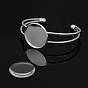 Brass Cuff Bangle Making and Dome/Half Round Transparent Glass Cabochons, Bangle Making: 64mm, Tray: 25mm, Cabochons: 25mm