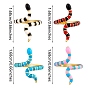 4Pcs 4 Colors Snake Golden Cuff Rings for Women, Brass Enamel Open Rings