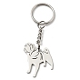 304 Stainless Steel Keychain, Dog