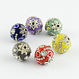 Handmade Indonesia Beads, with Alloy Cores, Round, Antique Silver
