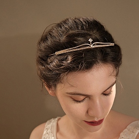 Alloy Rhinestone Hair Bands, Hair Accessories for Woman Girls