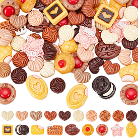 90Pcs Resin Decoden Decoden Cabochons, Imitation Food, Mixed Shapes