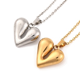 304 Stainless Steel Heart Pendant Necklaces for Women