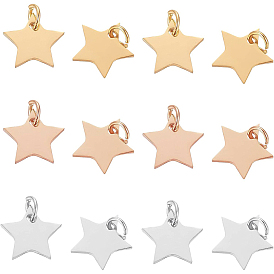 30 шт 3 цвета 304 подвески из нержавеющей стали, звезда