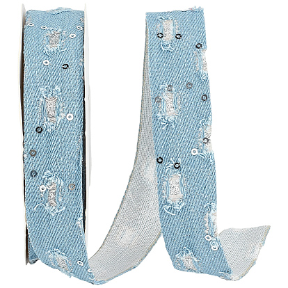 Лента из джинсовой ткани, с блестками, аксессуары для одежды