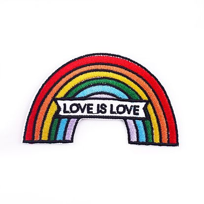 Rainbow Theme Computerized Embroidery Cloth Iron on/Sew on Patches, Costume Accessories, Appliques