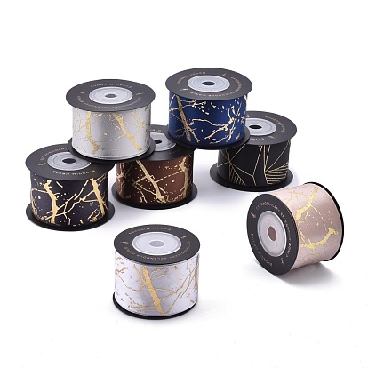Polyester Satinband, mit einseitiger goldener Heißprägung