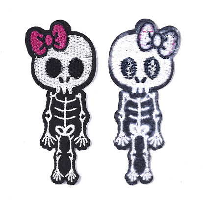 Computerized Embroidery Cloth Iron On Patches, Costume Accessories, Appliques, Human Skeleton