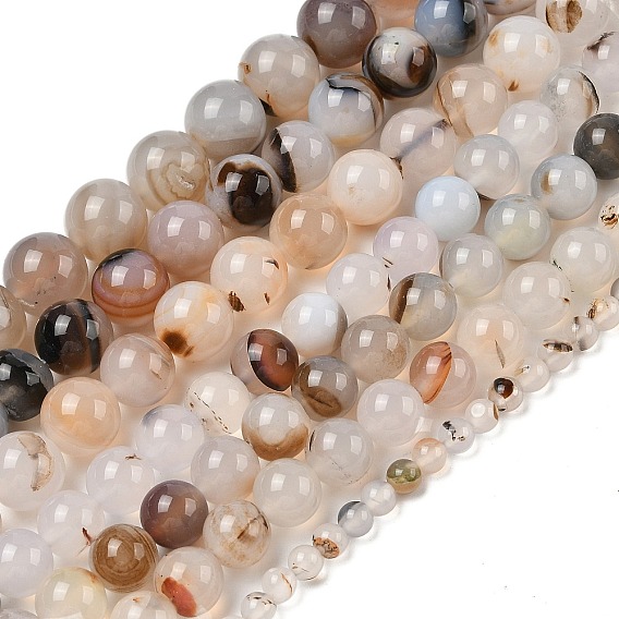 Нити из натурального дендритного агата, круглые