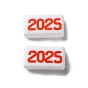 Непрозрачные акриловые бусины, прямоугольник с номером 2025