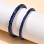 Природные лазурит бисером растянуть браслеты, плоско-круглые