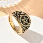 304 Stainless Steel Finger Rings, Star, Ion Plating(IP), Long-Lasting Plated