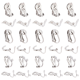 60pcs 3 style 304 boucles d'oreilles à clip en acier inoxydable, avec boucle