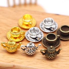 Tea Set Mini Model, Micro Landscape Dollhouse Accessories, Pretending Prop Decorations