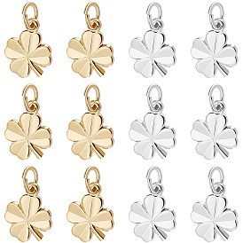 40 шт 2 цвета латунные подвески, клевер, без кадмия, без никеля и без свинца, с целью перехода в кольце