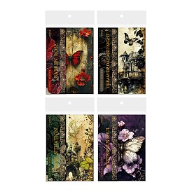 15 Styles Gothic Style Rose Flower Scrapbooking Paper Pads, for DIY Scrapbooking