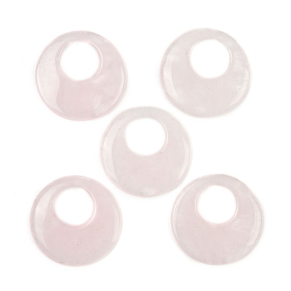 Природного розового кварца подвески, Дисковые подвески