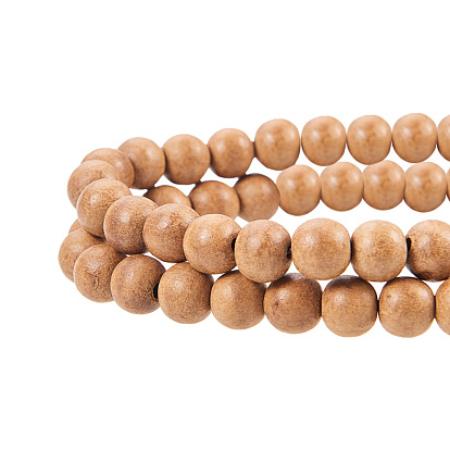 Натуральные бусины сандалового дерева, круглые, окрашенные
