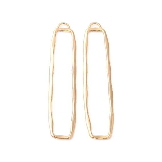 Большие подвески из латуни с открытой спиной, без никеля , для diy уф смолы, прямоугольные