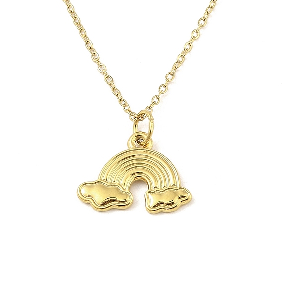 Ионное покрытие (ip) 304 ожерелья с подвесками из нержавеющей стали для женщин, радуга