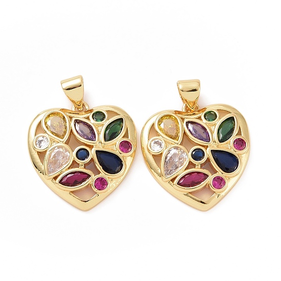 Латуни циркония кубической подвески, без кадмия и без свинца, очарование полого сердца