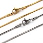 304 Stainless Steel Snake Chains Necklaces, with Lobster Clasps, 17.7 inch(45cm)