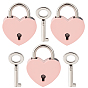 4Set Alloy Padlock Mini Lock with Key, for Jewelry Box Storage Box Diary Book, Heart