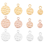 PVD Vacuum Plating 304 Stainless Steel Charms, Flat Round, Bumpy
