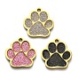 304 подвески из нержавеющей стали, с блестящей эмалью, очарование отпечатка лапы, золотые