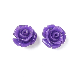 Резные бусины из синтетического коралла, окрашенные, цветок