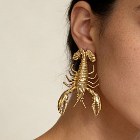 Alloy Stud Earrings for Women, Lobster