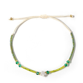 Регулируемые стеклянные бусины плетеные браслеты из бисера, украшения из ракушек и звезд для женщин