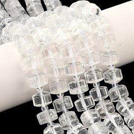 Природных кристаллов кварца бисер нитей, горного хрусталя, граненые, диск, Heishi бусы, с бисером