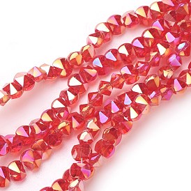 Brins de perles de verre électrolytiques à placage sous vide pvd, de couleur plaquée ab , facette, diamant