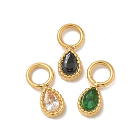 Ионное покрытие (ip) 304 нержавеющая сталь с подвесками из стразов, реальный 14 k позолоченный, очарование слезы