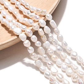 Нити из натурального культивированного пресноводного жемчуга, двух сторон полированной