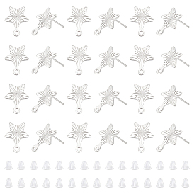 Звезда 201 фурнитура для сережек-гвоздиков из нержавеющей стали, с горизонтальной петлей и 316 штифтом из нержавеющей стали, пластиковые гайки для ушей