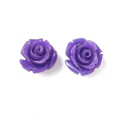 Резные бусины из синтетического коралла, окрашенные, цветок