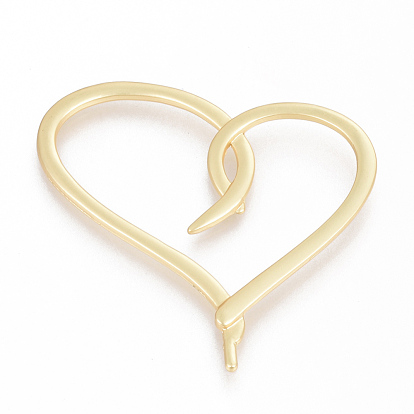 Alloy Big Pendants, Cadmium Free & Lead Free, Matte Style, Heart, Real 14K Gold Plated