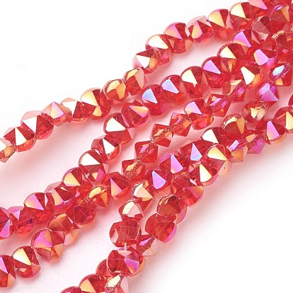 Brins de perles de verre électrolytiques à placage sous vide pvd, de couleur plaquée ab , facette, diamant