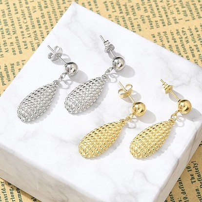 Ионное покрытие (ip) 304 серьги-гвоздики из нержавеющей стали в форме капли для женщин