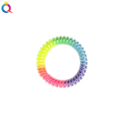 Colorful Rainbow Telephone Wire Hair Ties Elastic Candy Gradient Headbands Fashionable Accessories