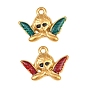 304 Stainless Steel Enamel Pendants, Angel Charms, Ion Plating(IP), Real 18K Gold Plated