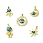 5 шт 5 стили латунные подвески из микропаве с фианитом